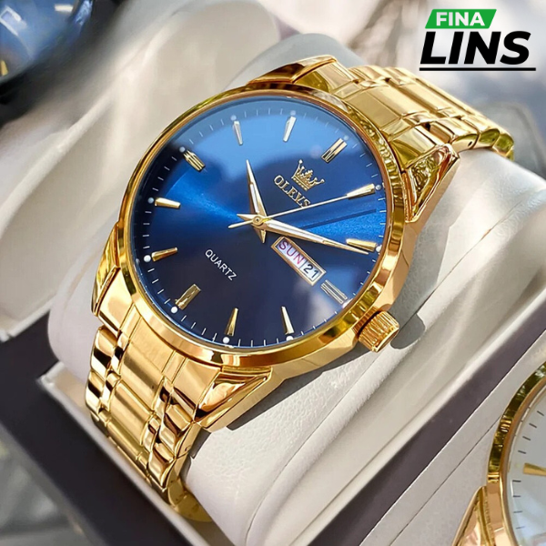 Relógio de Luxo - Olevs Golden Quartz