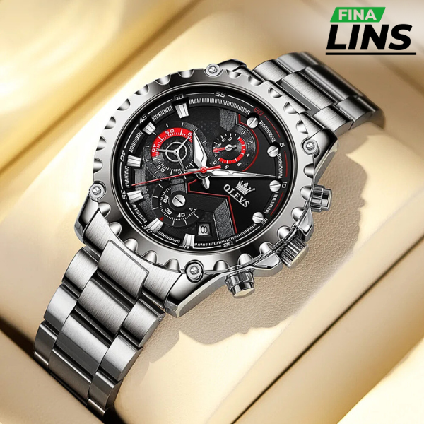 Relógio Olevs Masculino - Pulseira Metálica Resistente
