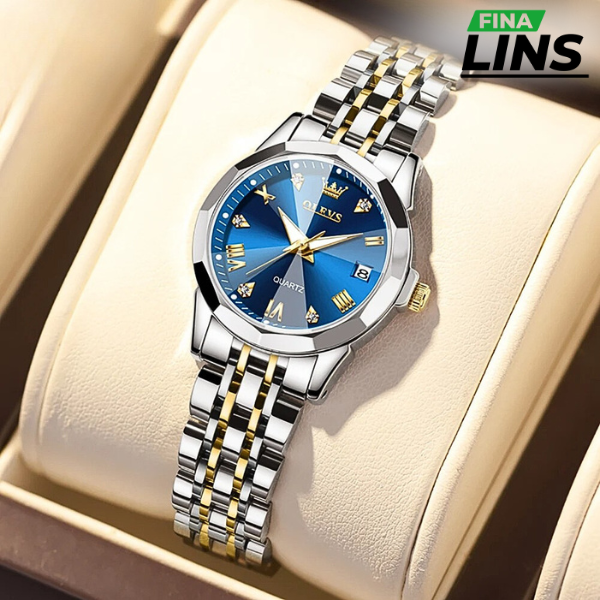 Relógio Olevs Feminino de Aço Inoxidável à Prova d'água - Diamond 3D Original